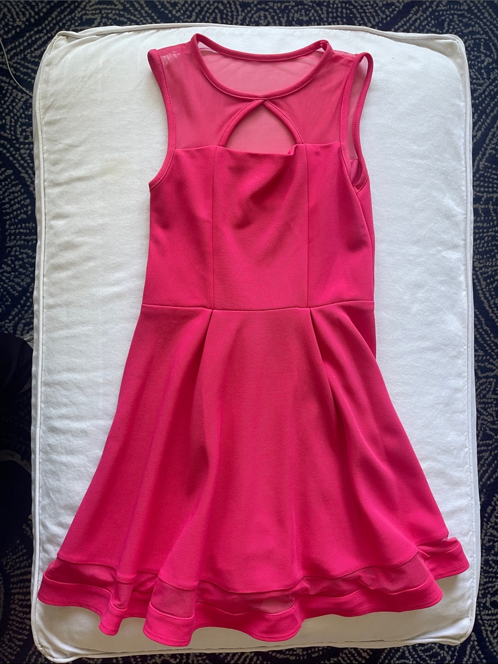 SALLY MILLER Girls Size 14/16 Hot Pink Sleeveless Fit-and-Flare Dress